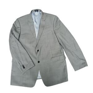 Tommy Hilfiger Gray Worsted Wool 2-Btn 2 Vent Sport Coat Blazer Jacket 48L Long